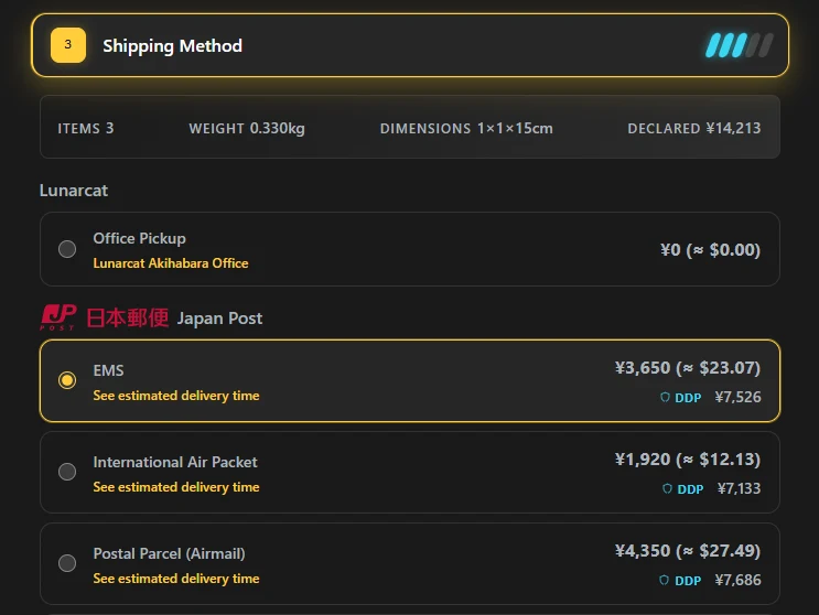 Shipping methods with the DDP mark and import fee